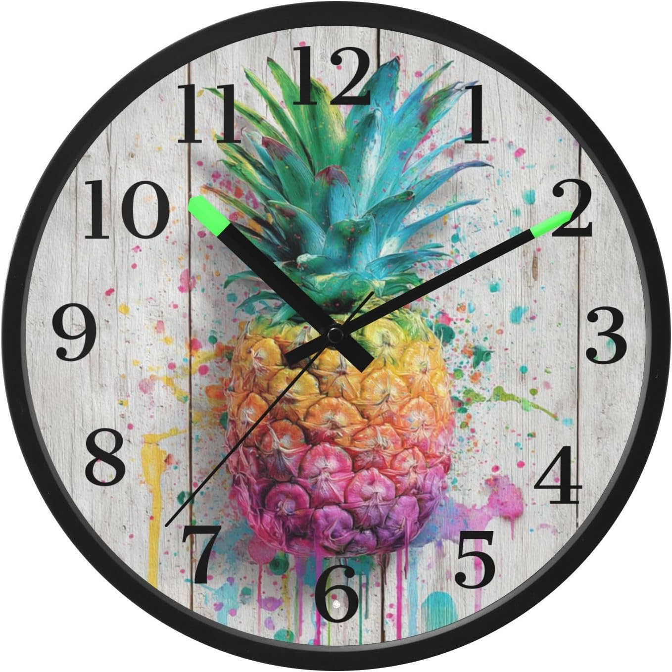 Lemon Yellow Night Light Wall Clock Light Up Luminous Non-Ticking Silent Battery Operated Clocks 12 Inch for Kitchen Home