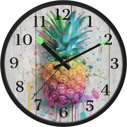 Lemon Yellow Night Light Wall Clock Light Up Luminous Non-Ticking Silent Battery Operated Clocks 12 Inch for Kitchen Home