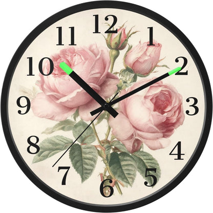 Lemon Yellow Night Light Wall Clock Light Up Luminous Non-Ticking Silent Battery Operated Clocks 12 Inch for Kitchen Home