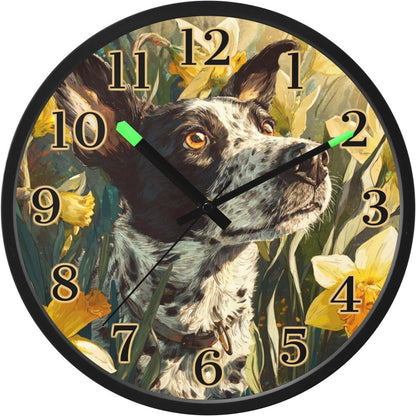 Lemon Yellow Night Light Wall Clock Light Up Luminous Non-Ticking Silent Battery Operated Clocks 12 Inch for Kitchen Home