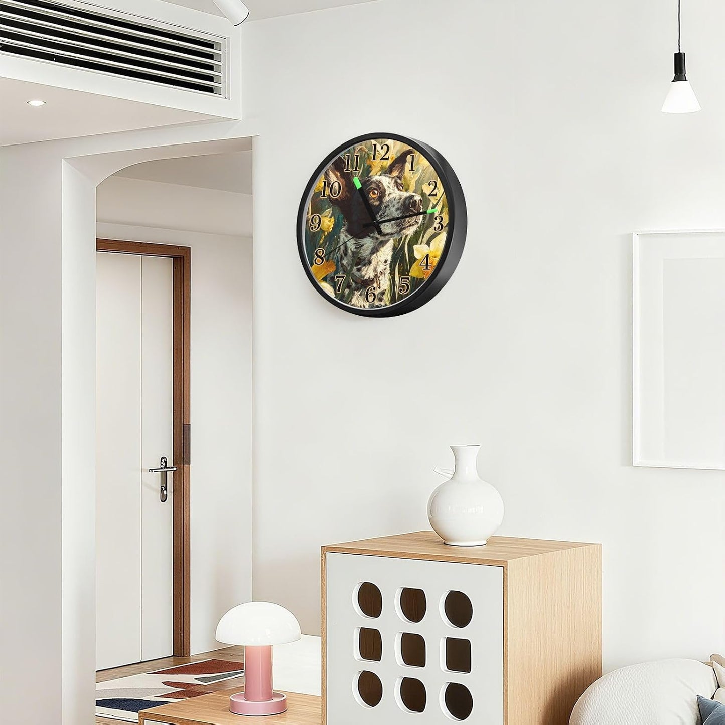Lemon Yellow Night Light Wall Clock Light Up Luminous Non-Ticking Silent Battery Operated Clocks 12 Inch for Kitchen Home
