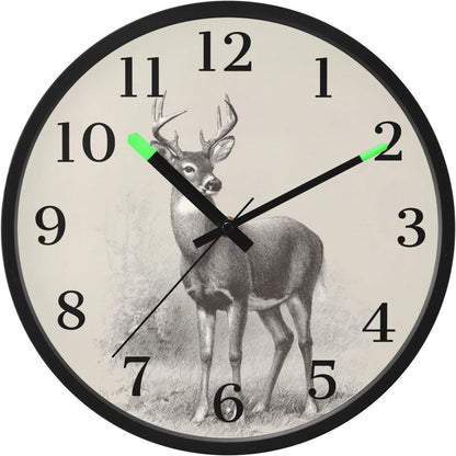 Lemon Yellow Night Light Wall Clock Light Up Luminous Non-Ticking Silent Battery Operated Clocks 12 Inch for Kitchen Home