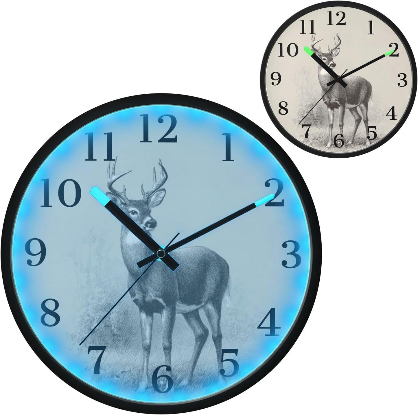 Lemon Yellow Night Light Wall Clock Light Up Luminous Non-Ticking Silent Battery Operated Clocks 12 Inch for Kitchen Home