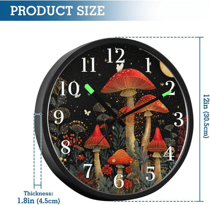 Lemon Yellow Night Light Wall Clock Light Up Luminous Non-Ticking Silent Battery Operated Clocks 12 Inch for Kitchen Home