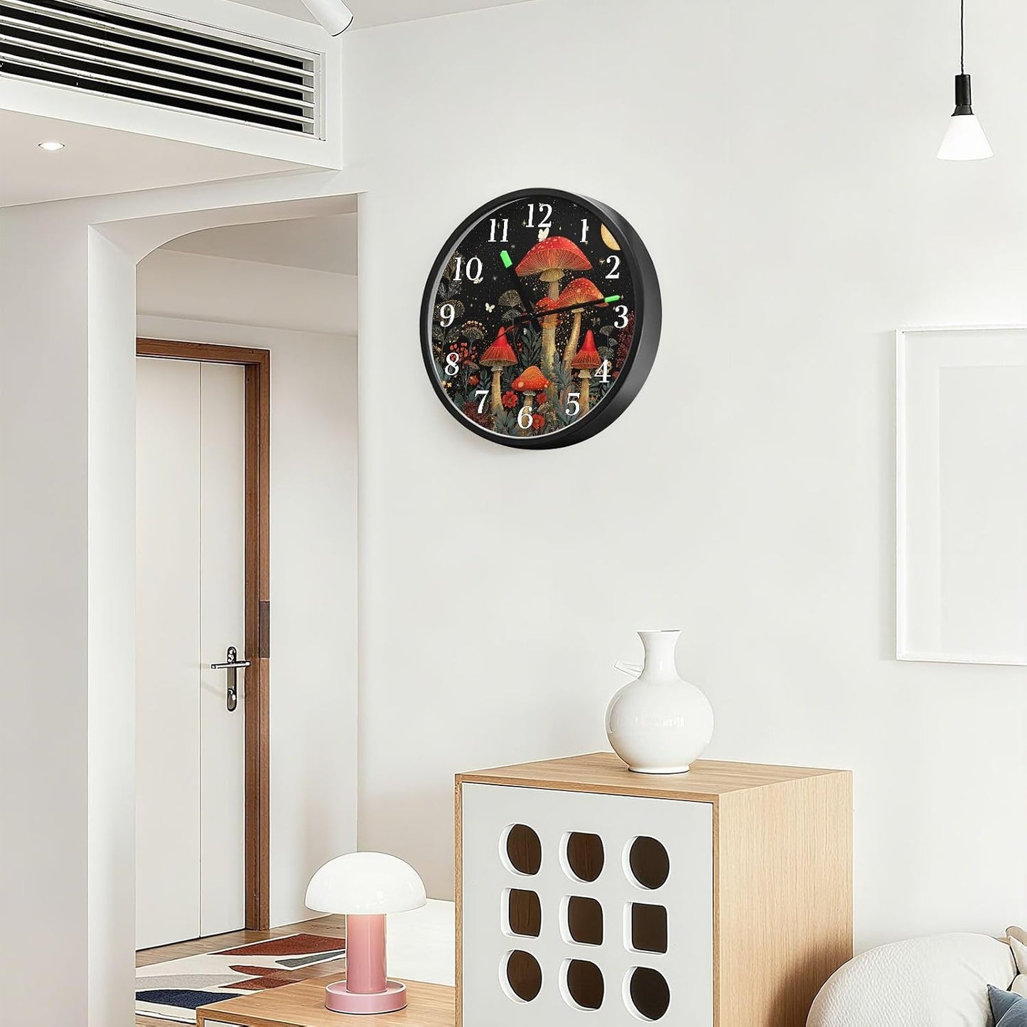 Lemon Yellow Night Light Wall Clock Light Up Luminous Non-Ticking Silent Battery Operated Clocks 12 Inch for Kitchen Home