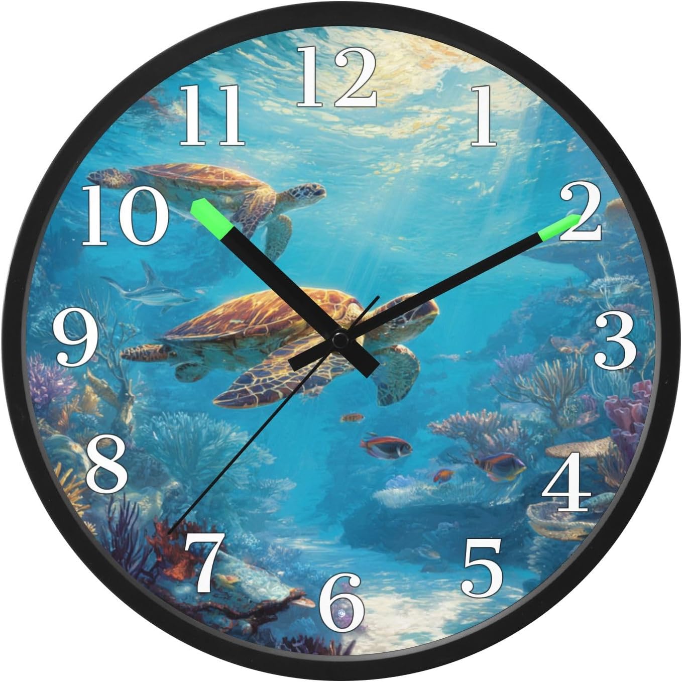 Lemon Yellow Night Light Wall Clock Light Up Luminous Non-Ticking Silent Battery Operated Clocks 12 Inch for Kitchen Home