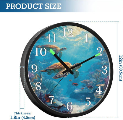 Lemon Yellow Night Light Wall Clock Light Up Luminous Non-Ticking Silent Battery Operated Clocks 12 Inch for Kitchen Home
