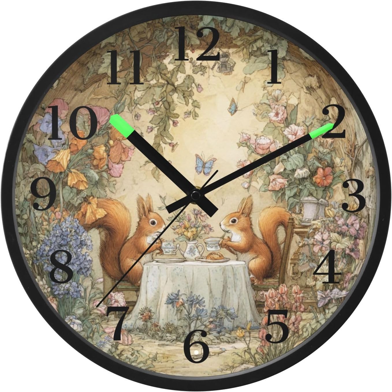 Lemon Yellow Night Light Wall Clock Light Up Luminous Non-Ticking Silent Battery Operated Clocks 12 Inch for Kitchen Home