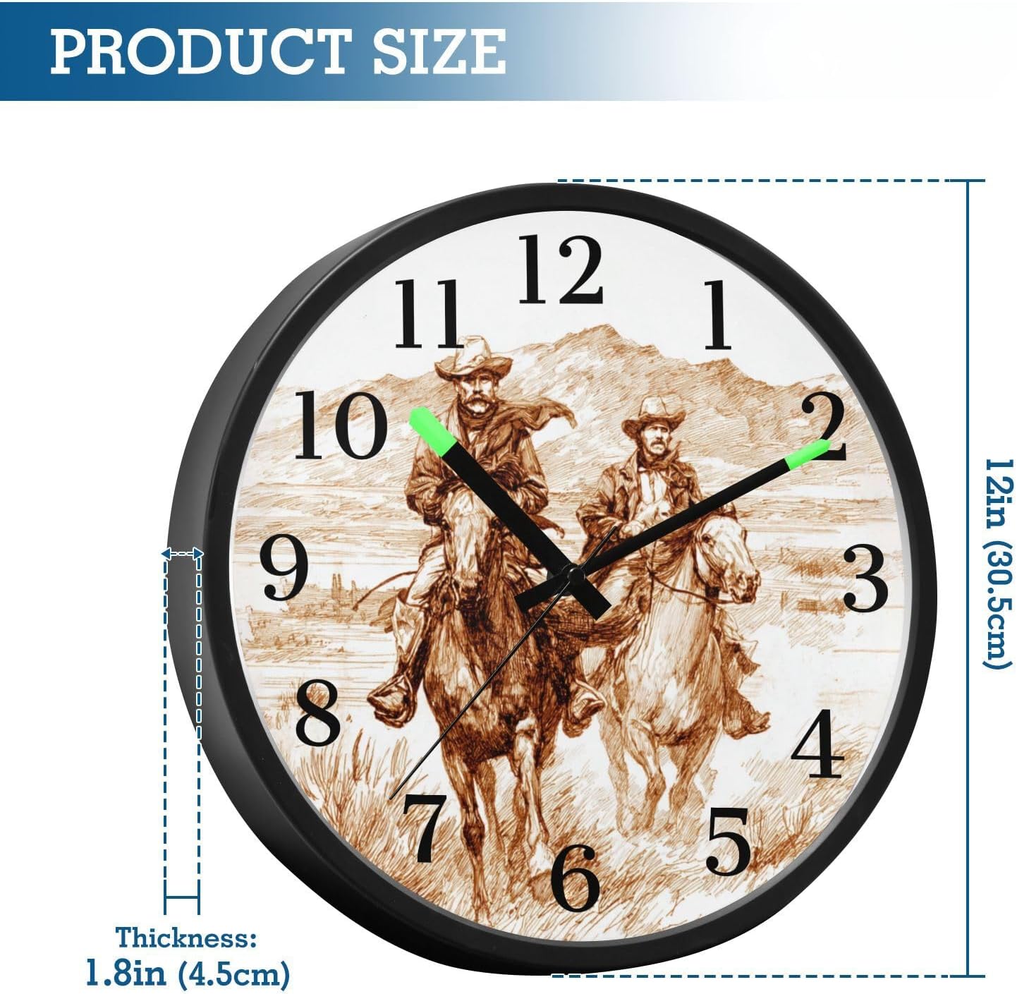 Lemon Yellow Night Light Wall Clock Light Up Luminous Non-Ticking Silent Battery Operated Clocks 12 Inch for Kitchen Home