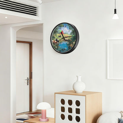 Lemon Yellow Night Light Wall Clock Light Up Luminous Non-Ticking Silent Battery Operated Clocks 12 Inch for Kitchen Home