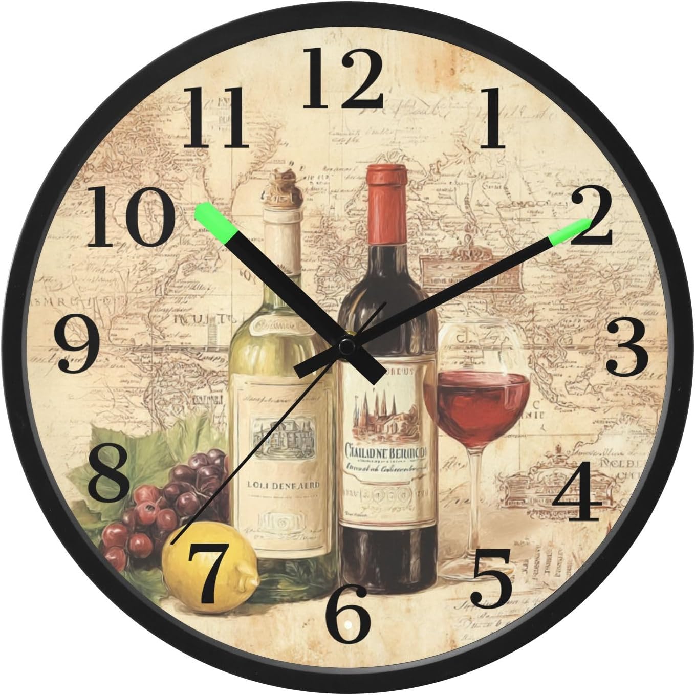 Lemon Yellow Night Light Wall Clock Light Up Luminous Non-Ticking Silent Battery Operated Clocks 12 Inch for Kitchen Home