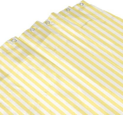 Light Yellow Stripes Shower Curtain Fabric Cloth Bathroom Curtain Waterproof Shower Curtain Set with Hooks 72 X 72 Inch