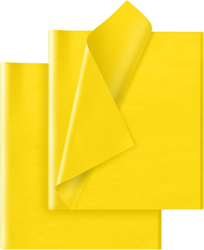 Yellow Tissue Paper for Gift Bags - 30 Sheets of Yellow Wrapping Tissue Paper Bulk for Weddings Birthday DIY Project Christmas Gift Wrapping Crafts Decor (14 x 20 Inch)
