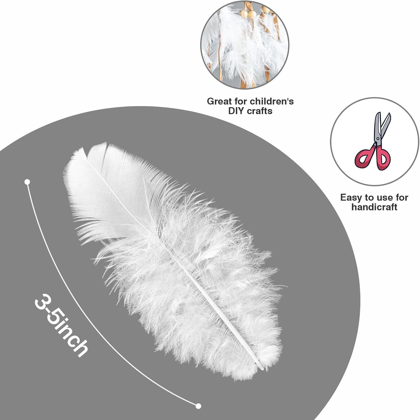 500pcs-Yellow Rooster Feathers 3-5inch Bulk Feathers for Crafts DIY Dream Catcher Supplies（500pcs）