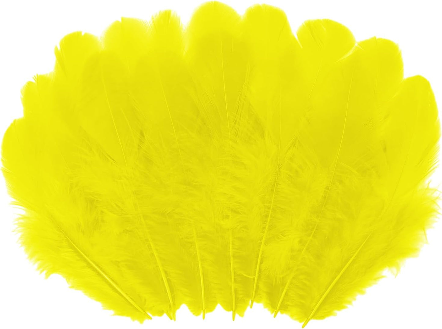 500pcs-Yellow Rooster Feathers 3-5inch Bulk Feathers for Crafts DIY Dream Catcher Supplies（500pcs）