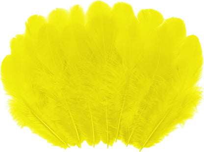 500pcs-Yellow Rooster Feathers 3-5inch Bulk Feathers for Crafts DIY Dream Catcher Supplies（500pcs）