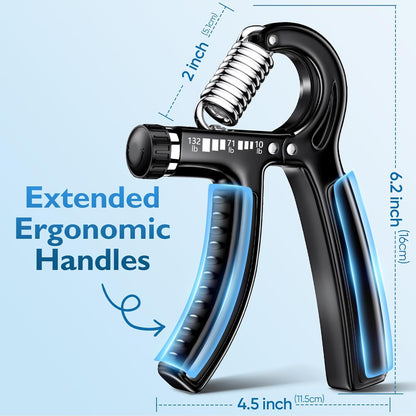 Grip Strengthener Forearm Strengthener, Adjustable Hand Grip Strengthener for Strength Training & Rehabilitation, 10-132 lbs Resistance, Ideal for Athletes and Physical Therapy (1 Piece)