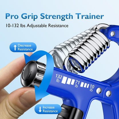 Grip Strengthener Forearm Strengthener, Adjustable Hand Grip Strengthener for Strength Training & Rehabilitation, 10-132 lbs Resistance, Ideal for Athletes and Physical Therapy (1 Piece)