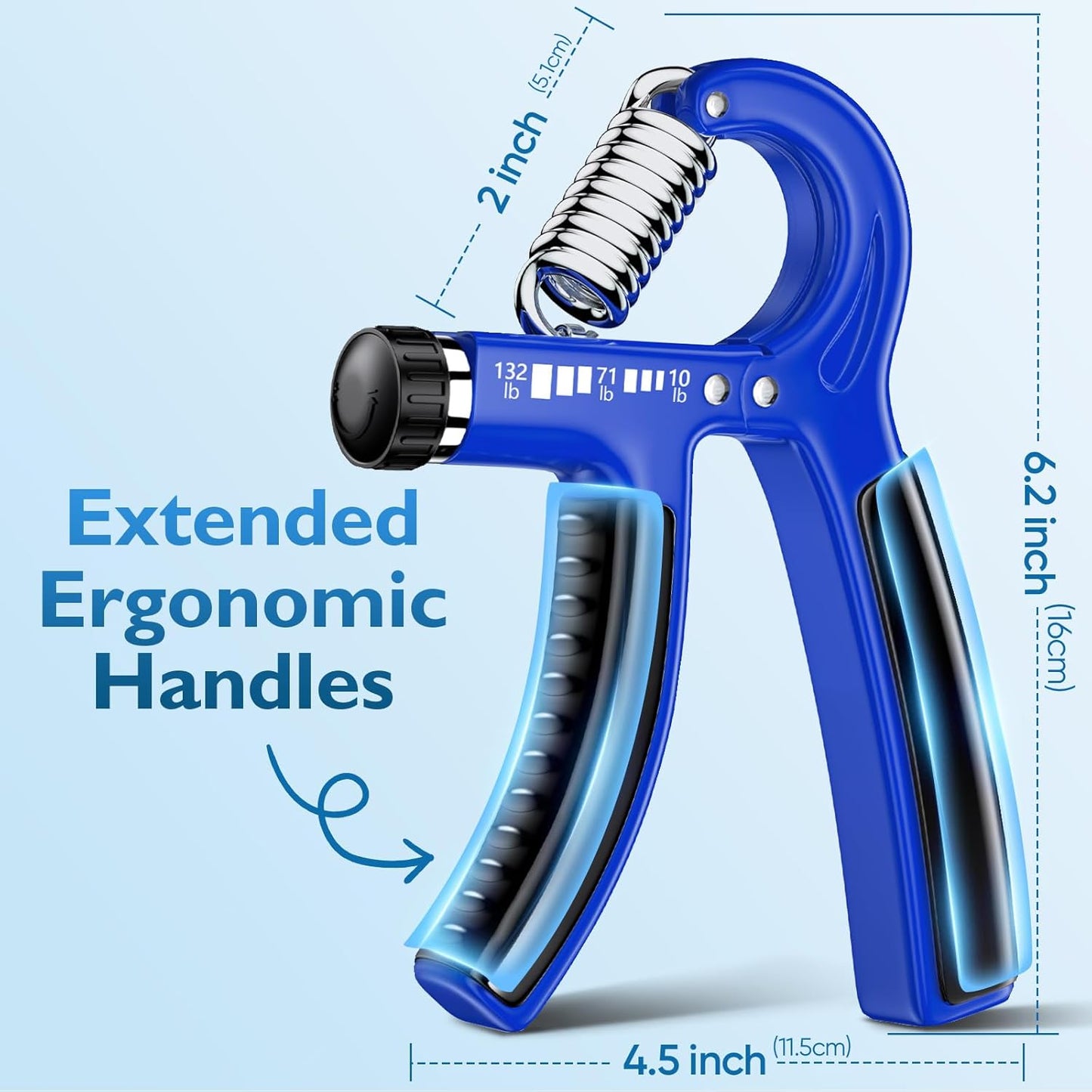 Grip Strengthener Forearm Strengthener, Adjustable Hand Grip Strengthener for Strength Training & Rehabilitation, 10-132 lbs Resistance, Ideal for Athletes and Physical Therapy (1 Piece)