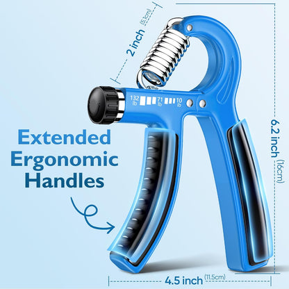 Grip Strengthener Forearm Strengthener, Adjustable Hand Grip Strengthener for Strength Training & Rehabilitation, 10-132 lbs Resistance, Ideal for Athletes and Physical Therapy (1 Piece)