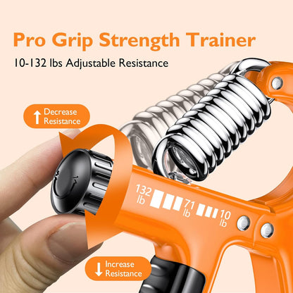 Grip Strengthener Forearm Strengthener, Adjustable Hand Grip Strengthener for Strength Training & Rehabilitation, 10-132 lbs Resistance, Ideal for Athletes and Physical Therapy (1 Piece)