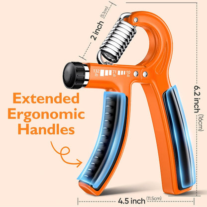Grip Strengthener Forearm Strengthener, Adjustable Hand Grip Strengthener for Strength Training & Rehabilitation, 10-132 lbs Resistance, Ideal for Athletes and Physical Therapy (1 Piece)