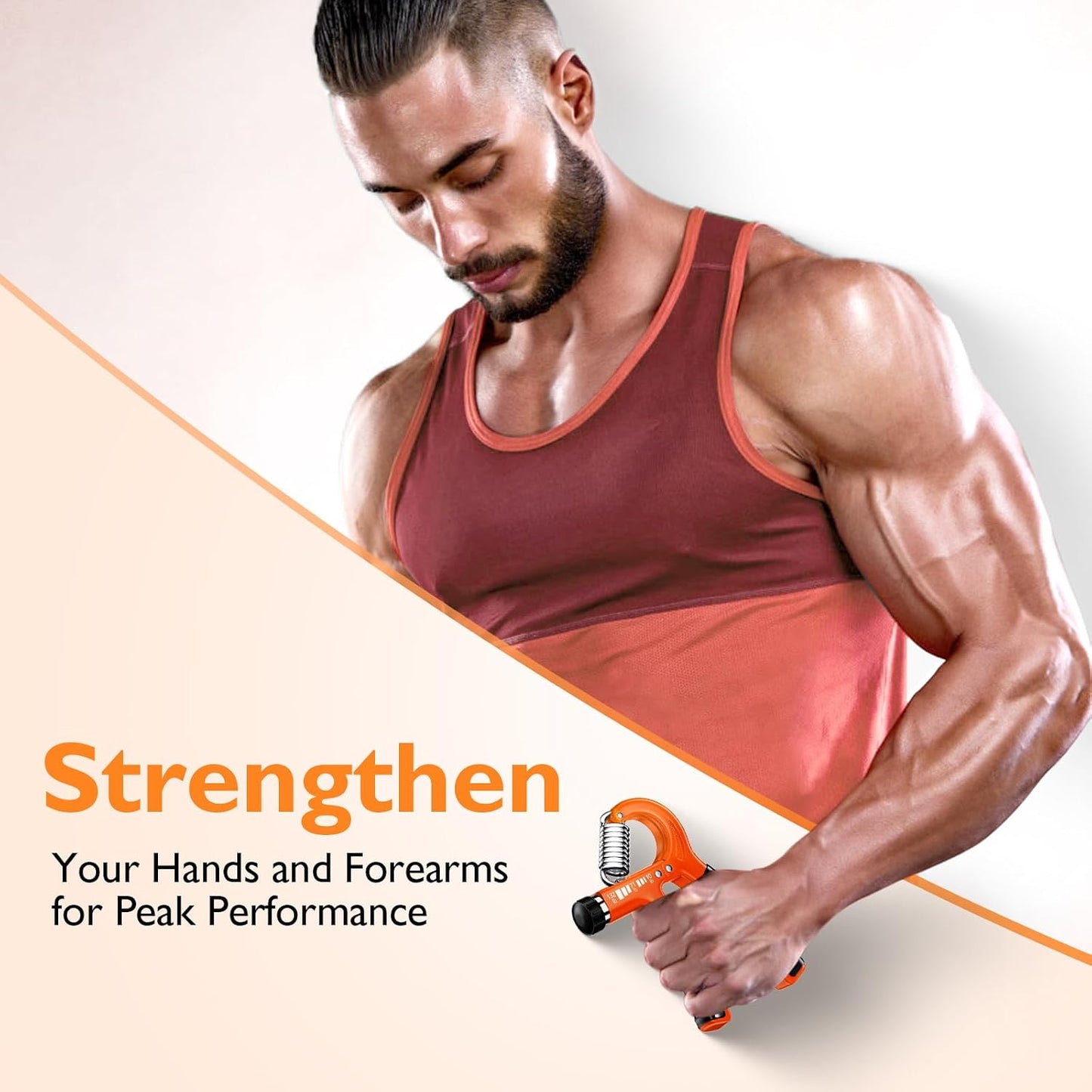 Grip Strengthener Forearm Strengthener, Adjustable Hand Grip Strengthener for Strength Training & Rehabilitation, 10-132 lbs Resistance, Ideal for Athletes and Physical Therapy (1 Piece)
