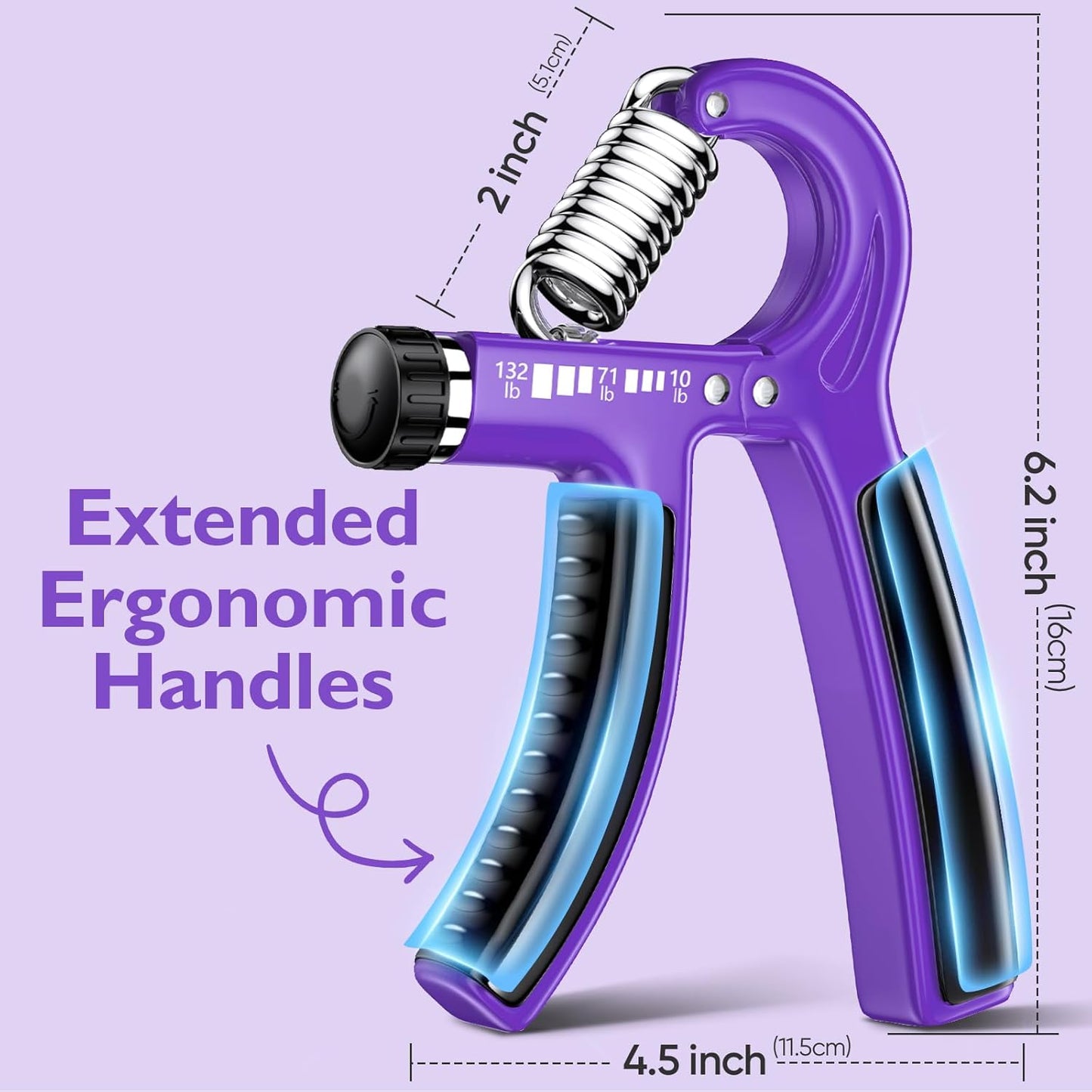 Grip Strengthener Forearm Strengthener, Adjustable Hand Grip Strengthener for Strength Training & Rehabilitation, 10-132 lbs Resistance, Ideal for Athletes and Physical Therapy (1 Piece)