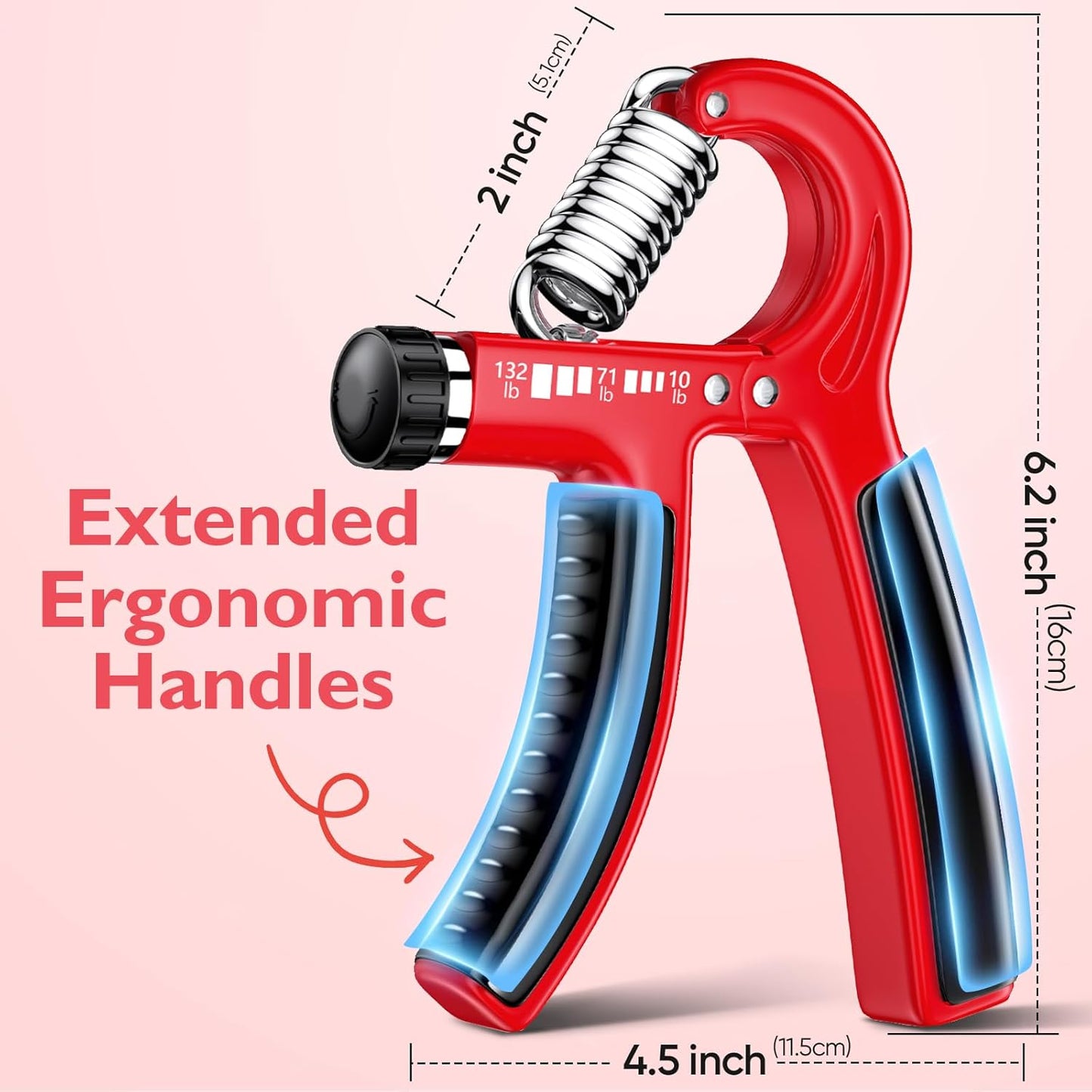 Grip Strengthener Forearm Strengthener, Adjustable Hand Grip Strengthener for Strength Training & Rehabilitation, 10-132 lbs Resistance, Ideal for Athletes and Physical Therapy (1 Piece)