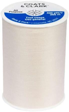 Coats & Clark Dual Duty All Purpose Sewing Thread 230A 400 Yards Each Spool 3 Pack Bundle with Needle Threaders (Natural)
