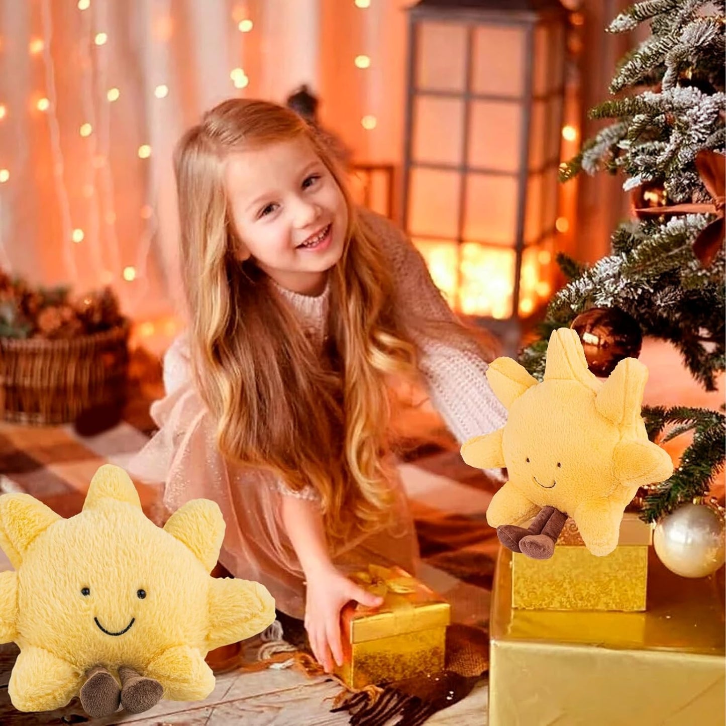 Sun Plush, 12" Sunshine Pillow, Cute Sun Stuffed Animal Plush Toy | Smiling Sun pillow brings warmth and joy, making a thoughtful gift for kids, friends, family, and special occasions