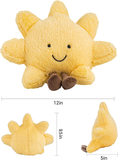 Sun Plush, 12" Sunshine Pillow, Cute Sun Stuffed Animal Plush Toy | Smiling Sun pillow brings warmth and joy, making a thoughtful gift for kids, friends, family, and special occasions