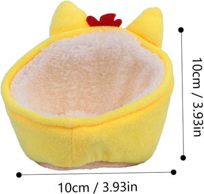 Warm Yellow Chicken Nest Bed for Small Dogs Pet Bedding Soft Comfortable Hamster House Pet Rest Bed