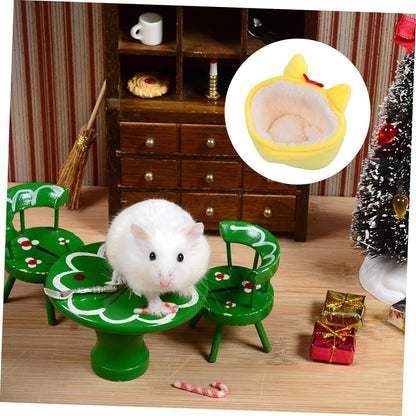 Warm Yellow Chicken Nest Bed for Small Dogs Pet Bedding Soft Comfortable Hamster House Pet Rest Bed