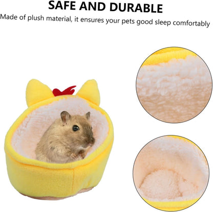 Warm Yellow Chicken Nest Bed for Small Dogs Pet Bedding Soft Comfortable Hamster House Pet Rest Bed