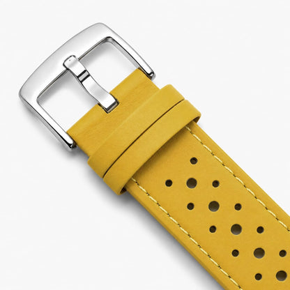 Mens Leather Rally Strap, Perforated Racing Watch Band, 18-24mm, Reg/XL | 13 Colors, 18mm-24mm Breathable Perforated Soft Italian Leather Racing Watch Band, Rally Strap for Men, Reg / Extra Long
