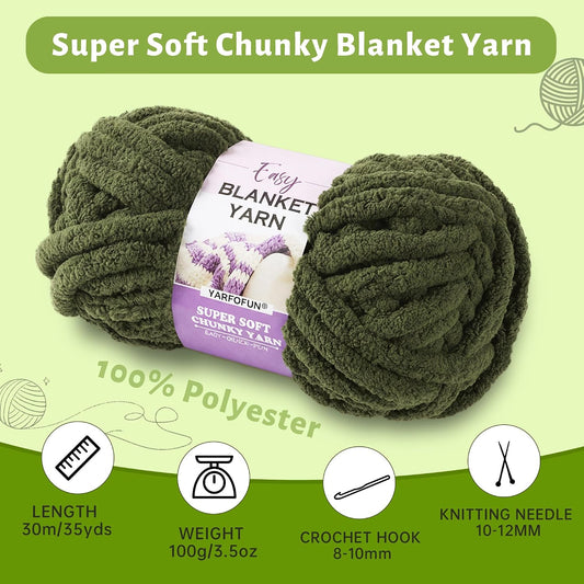 2 Pack Chunky Chenille Yarn for Crocheting Hand Knitting,Soft Thick Bulky Chunky Fluffy Plush Velvet Crochet Blanket Yarn for Crocheting Baby Blankets/DIY Crafts/Home Decor 2 * 100g(Golden Yellow)