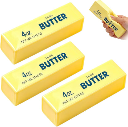 Butter Squishy Toys, Slow Rising Squishy Butter Stick Like Squishy Dumplings, Squeeze Toys for Anxiety Relief Party Favors (3 Pcs, Yellow)