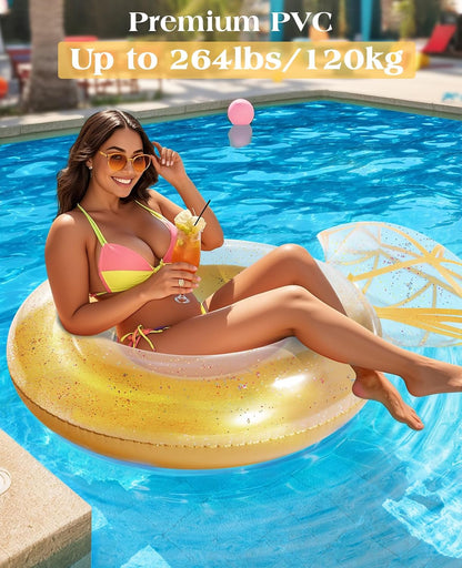 Pool Floats, Inflatable Pool Float, Large Floatie for Bachelorette Party, Swim Tube River Lake Beach Bride Wedding Decor Fun Toy Raft Adults
