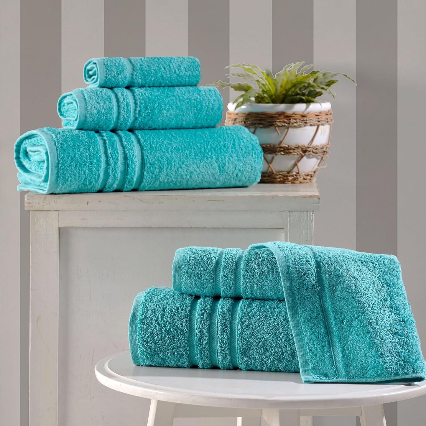 Washcloth Linen Set Premium Original Turkish Cotton, Hotel Quality for Maximum Softness & Absorbency for Face, Hand, Kitchen & Cleaning (Yellow, Washcloth Set)