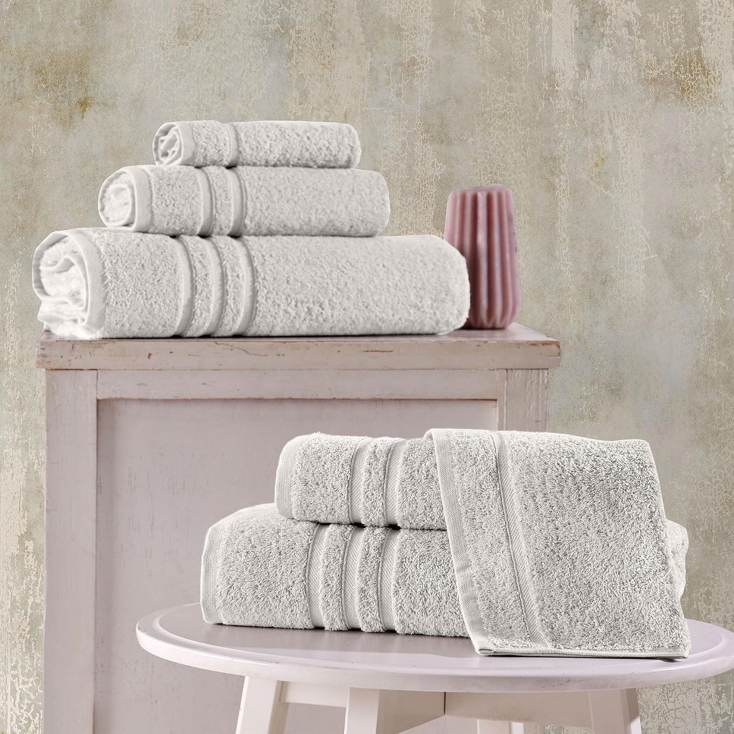 Washcloth Linen Set Premium Original Turkish Cotton, Hotel Quality for Maximum Softness & Absorbency for Face, Hand, Kitchen & Cleaning (Yellow, Washcloth Set)