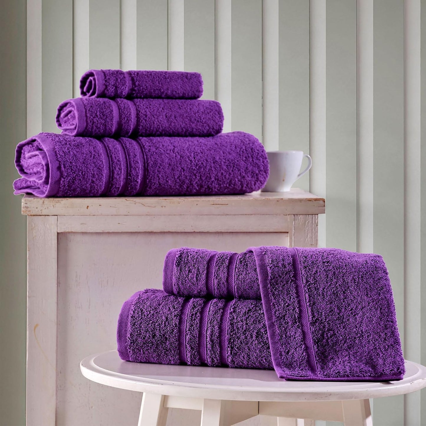 Washcloth Linen Set Premium Original Turkish Cotton, Hotel Quality for Maximum Softness & Absorbency for Face, Hand, Kitchen & Cleaning (Yellow, Washcloth Set)