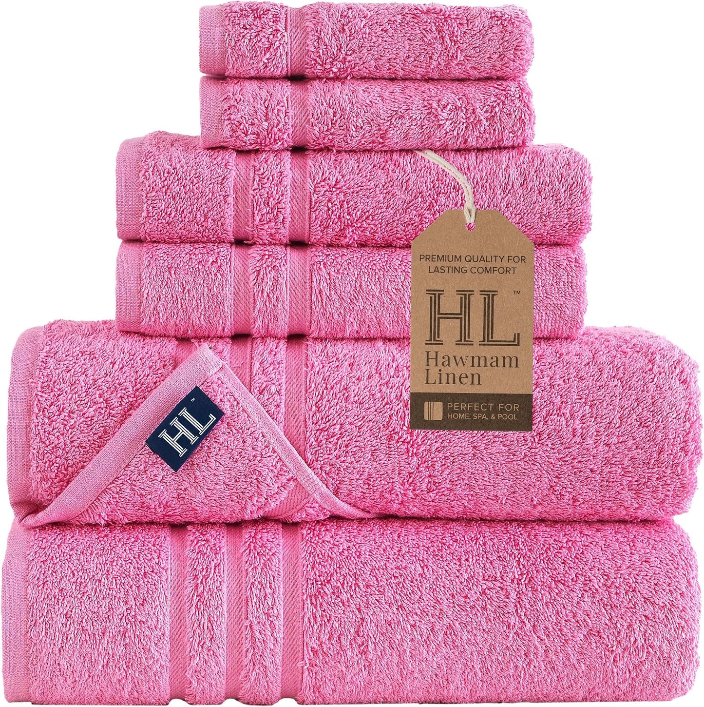 Washcloth Linen Set Premium Original Turkish Cotton, Hotel Quality for Maximum Softness & Absorbency for Face, Hand, Kitchen & Cleaning (Yellow, Washcloth Set)