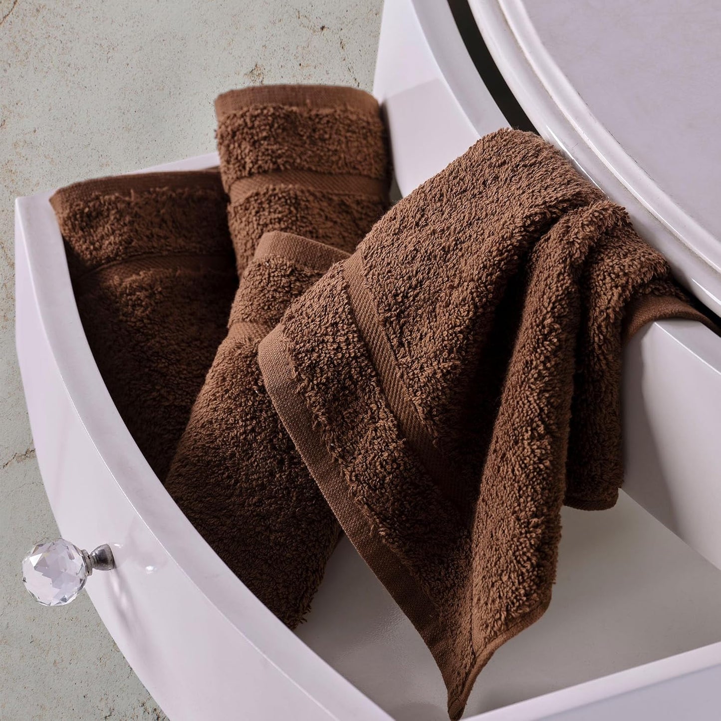 Washcloth Linen Set Premium Original Turkish Cotton, Hotel Quality for Maximum Softness & Absorbency for Face, Hand, Kitchen & Cleaning (Yellow, Washcloth Set)