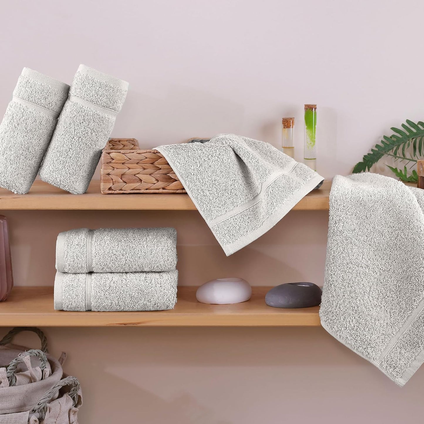 Washcloth Linen Set Premium Original Turkish Cotton, Hotel Quality for Maximum Softness & Absorbency for Face, Hand, Kitchen & Cleaning (Yellow, Washcloth Set)