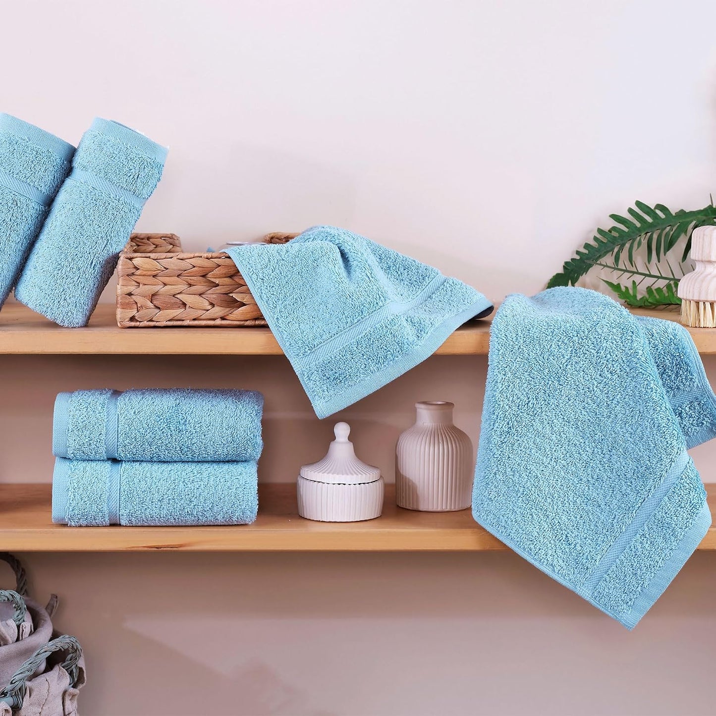 Washcloth Linen Set Premium Original Turkish Cotton, Hotel Quality for Maximum Softness & Absorbency for Face, Hand, Kitchen & Cleaning (Yellow, Washcloth Set)