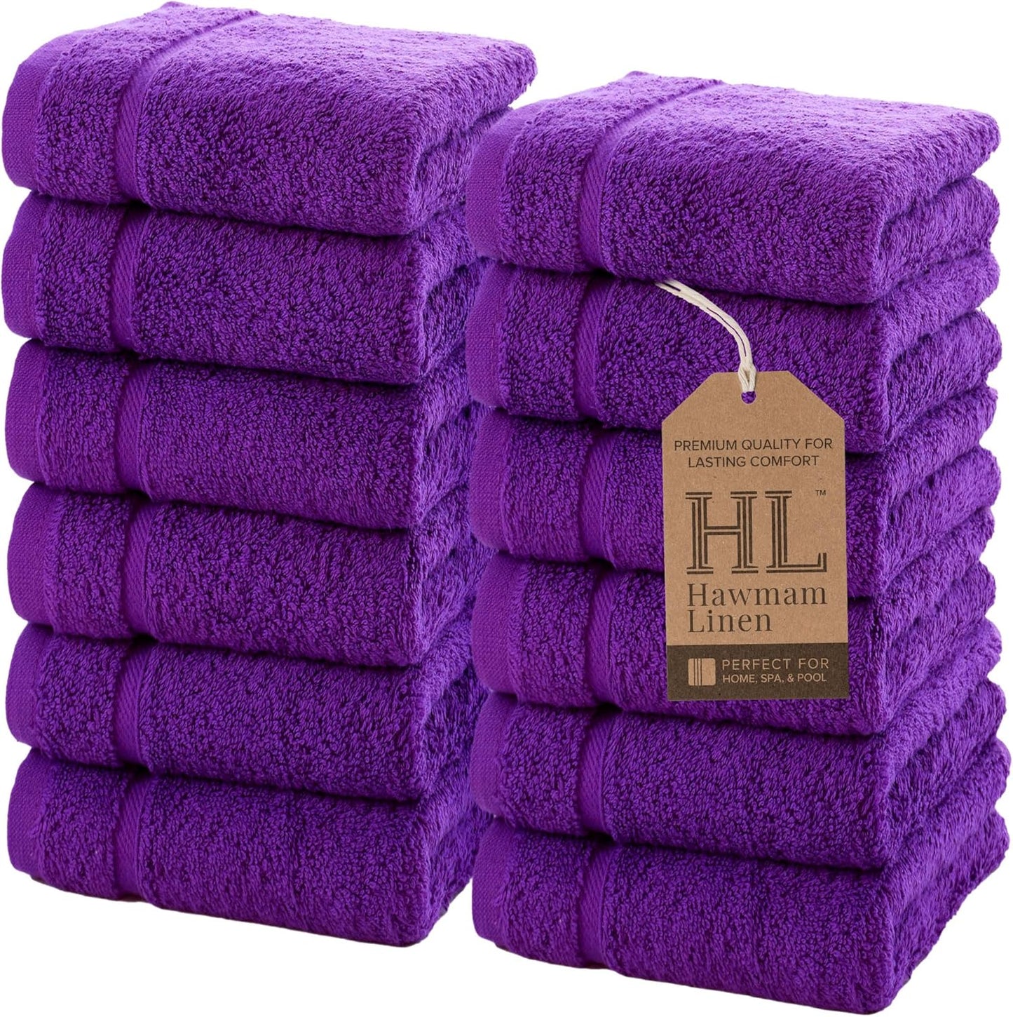 Washcloth Linen Set Premium Original Turkish Cotton, Hotel Quality for Maximum Softness & Absorbency for Face, Hand, Kitchen & Cleaning (Yellow, Washcloth Set)