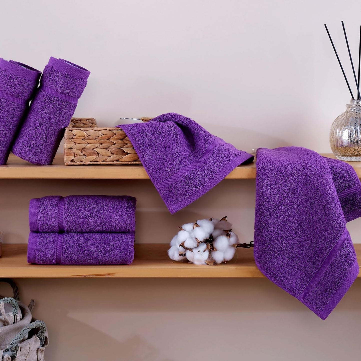 Washcloth Linen Set Premium Original Turkish Cotton, Hotel Quality for Maximum Softness & Absorbency for Face, Hand, Kitchen & Cleaning (Yellow, Washcloth Set)