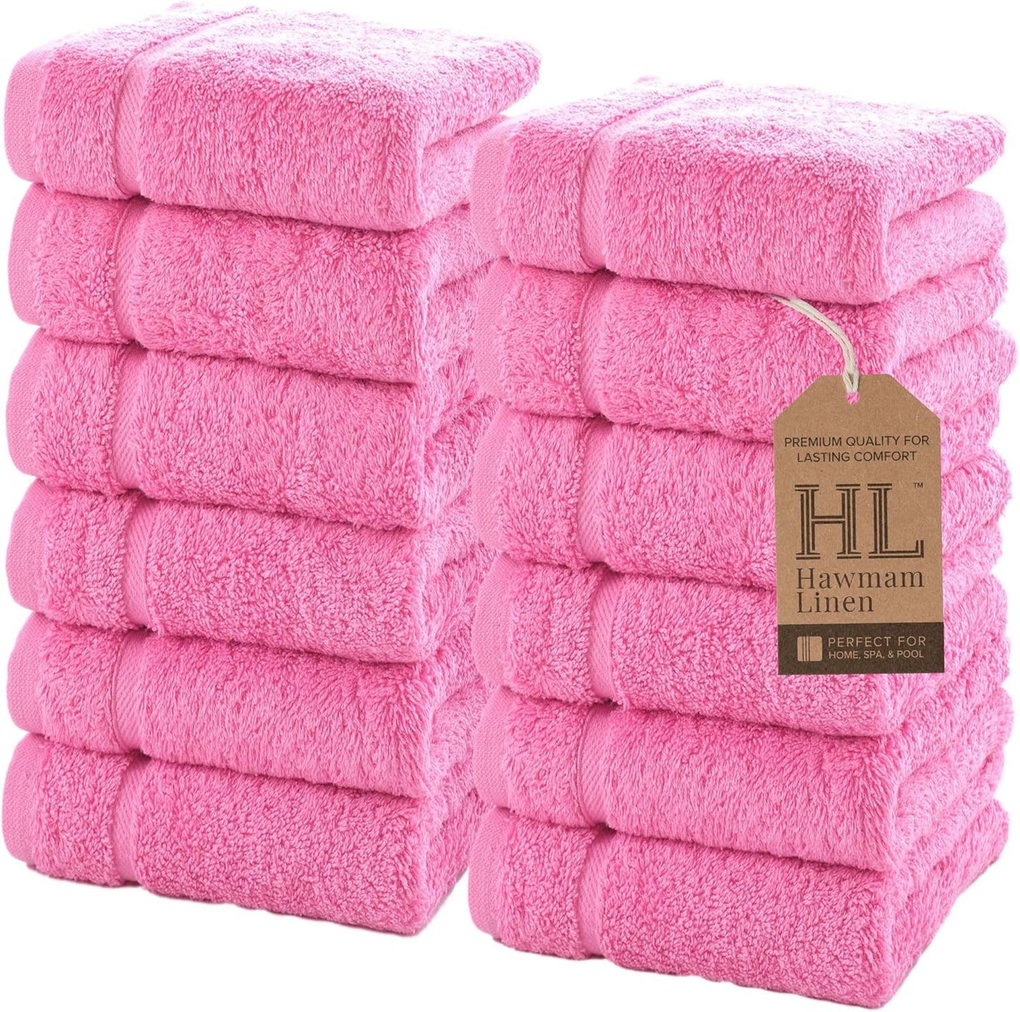 Washcloth Linen Set Premium Original Turkish Cotton, Hotel Quality for Maximum Softness & Absorbency for Face, Hand, Kitchen & Cleaning (Yellow, Washcloth Set)