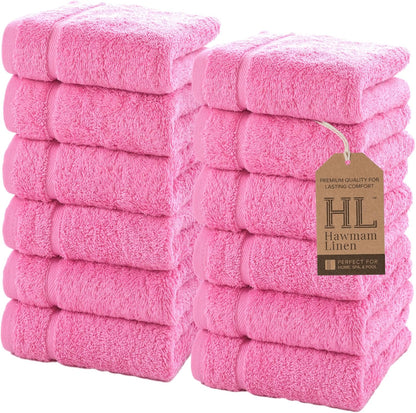 Washcloth Linen Set Premium Original Turkish Cotton, Hotel Quality for Maximum Softness & Absorbency for Face, Hand, Kitchen & Cleaning (Yellow, Washcloth Set)